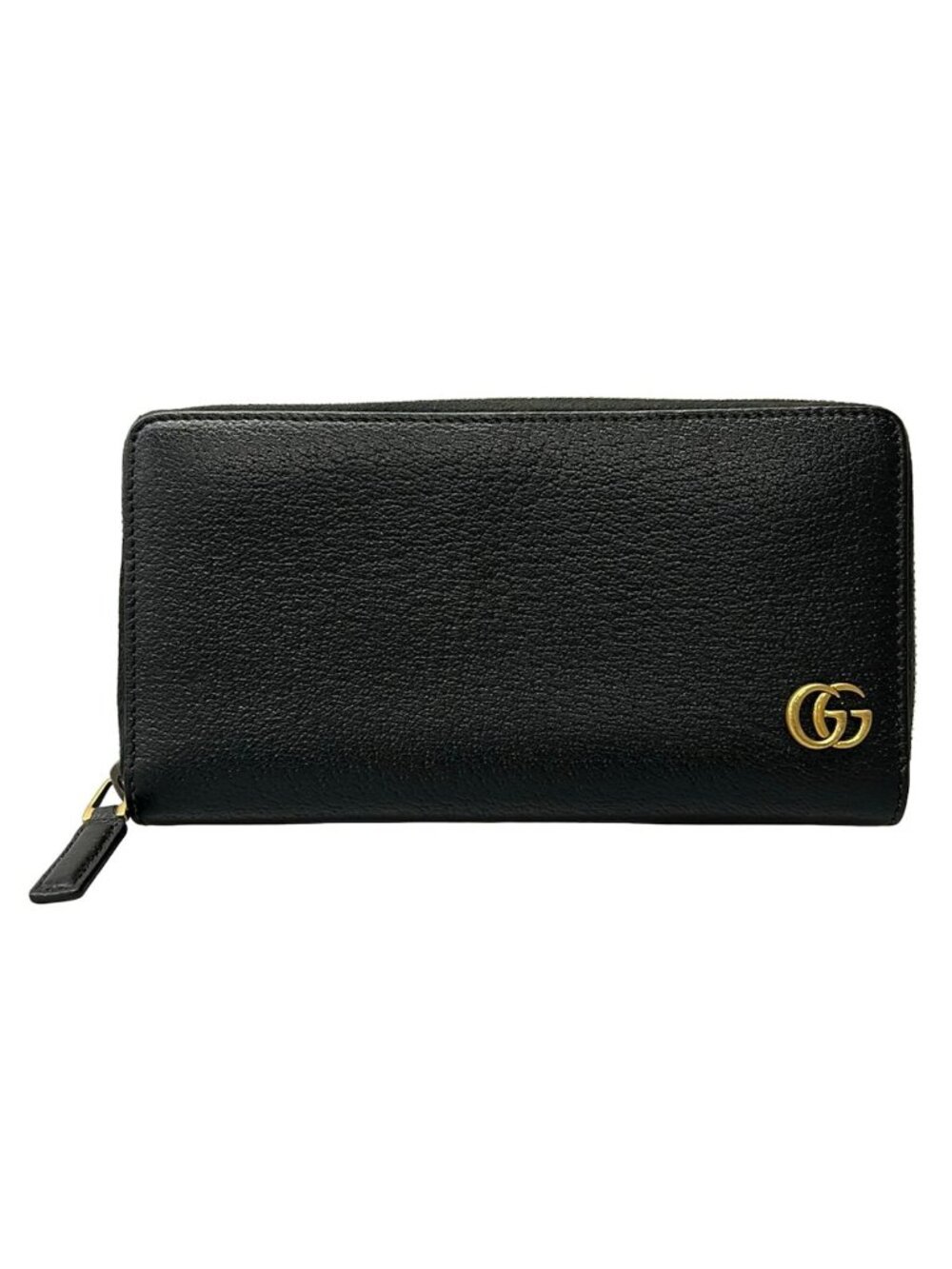 Gucci Wallet GG Marmont Black Zip Around Leather